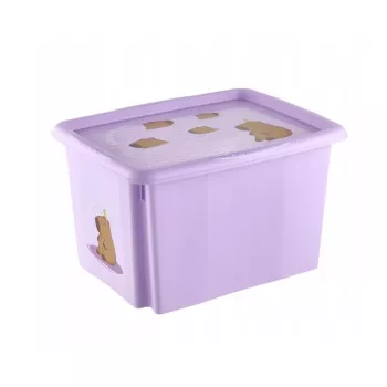 keeeper box met deksel 30L Karolina 'Capybara' 45x35x27cm soft purple