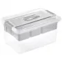 keeeper box met deksel en organizer Henri 29x41x20 cm 16 L lichtgrijs/transparant