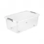 keeeper box met deksel op wielen clipbox Leo 59x38x24cm 37L transparant