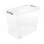 keeeper box met deksel op wielen clipbox Leo 59x38x47cm 74L transparant