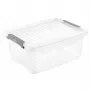 keeeper clipbox Leonie opbergbox met deksel, 11,4 L, transparant, stapelbaar, levensmiddelenecht, BPA-vrij, clipsluiting, 37,5 x 28,5 x 16 cm
