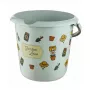keeeper deco emmer 10L Ilvie Garden, rond, Ø30 x 28 cm, soft green met print, kunststof, metalen beugelgreep