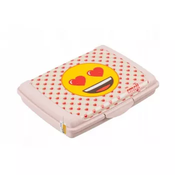 keeeper bewaarbak deco-click-box mini 0,5L Carla Emoji Hearts 17x13x3,5cm roze