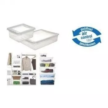 keeeper Freddy 10 L transparante rechthoekige opbergbox met deksel, polypropyleen, BPA-vrij, stapelbaar 1058200100000