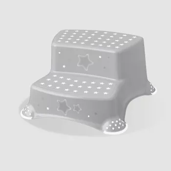 keeeper kids Igor Stars 2-traps krukje, grijs met sterrenpatroon, 120 kg draagvermogen, antislipvoetjes 1003113019600