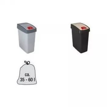 keeeper magne 25L afvalemmer met 2-weg zwaaideksel, zilver/grijs 1060416000000
