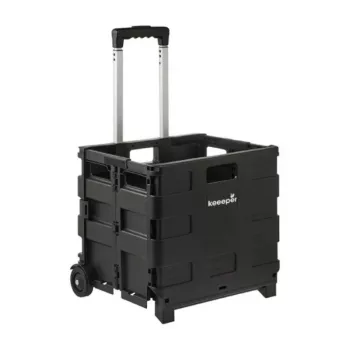 keeeper Olli opvouwbare boodschappentrolley 45L zwart, draagvermogen 25 kg, telescopische handgreep, aluminium frame