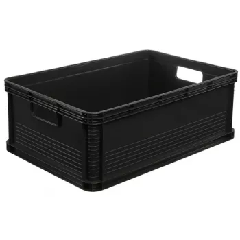 keeeper Robert 45L grafiet transportbox, 30kg draagvermogen, 60x40x22cm, stapelbare eurobak met deksel