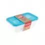 keeeper set van 2 rechthoekige bewaarbakken 3,3L Fredo Fresh transparant/lichtblauw