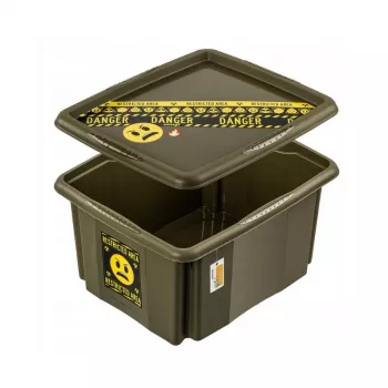 keeeper opbergbox met deksel 24L Karolina „Emoji Danger“ olijf 42,5x35,5x22,5cm