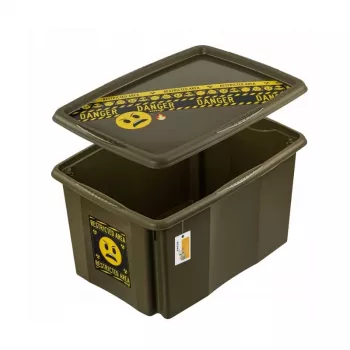 keeeper opbergbox met deksel 45L Karolina “Emoji Danger” olijf