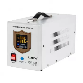 KEMOT PROsinus-1000 Noodstroomvoorziening – Zuivere sinus-omvormer met 12V-laadfunctie, 230V, 1000VA/700W