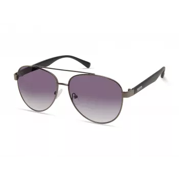 Kenneth Cole KC1394-5908B heren rechthoekige zonnebril - glanzend zwart montuur, rookgrijze glazen