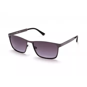 KENNETH COLE MAN KC1329-5709B rechthoekige zonnebril - glanzend zwart montuur, rookgrijze glazen, 57 mm