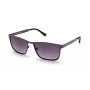 KENNETH COLE MAN KC1329-5709B rechthoekige zonnebril - glanzend zwart montuur, rookgrijze glazen, 57 mm