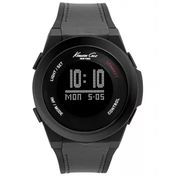 KENNETH COLE heren automatisch skeleton horloge 10022805 47mm zwart leer