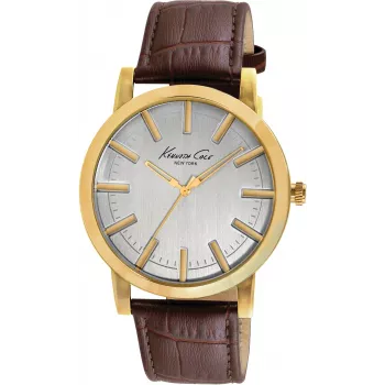 KENNETH COLE herenhorloge IKC8043 43,5mm roestvrij staal quartz analoog zwart wijzerplaat zilverkleurige band