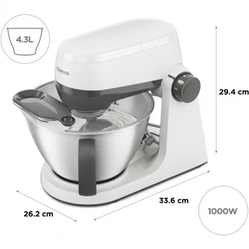 KENWOOD Multi-Tasker KHC30.000WH keukenmachine (grijs/wit, 1000 W, 4,3 L kom)