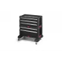 KETER BOOKCASE 5 DRAWERS gereedschapskist set modulaire rolbare gereedschapskist zwart en rood