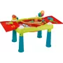 KETER Creative Fun Table turquoise/rood – 2-in-1 kinderspeel- en activiteitentafel met keerbaar tafelblad, krukje, teken- & bouwaccessoires