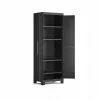 Keter Detroit Kledingkast 62x182x45cm met verdeelde legplanken - Zwart/Grijs