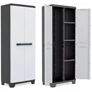 Keter Linear Cabinet Extra Legplanken 68x39x173cm 2-pack Grijs/Zwart
