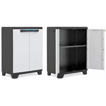 KETER LINEAR CABINET LOW 68x39x90cm Zwart/Grijs