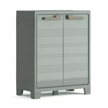 KETER Optima Wonder Lage Kast Groen/Beige - 1 verstelbare legplank, dubbele deuren, afsluitbaar, weerbestendig