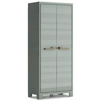 KETER Space Winner hoge kast groen/grijs 3 verstelbare planken afsluitbaar