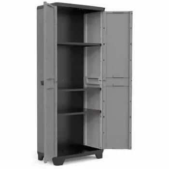 KETER STILO Gereedschapskast met legplanken 68 x 39 x 173 cm Grijs/Zwart