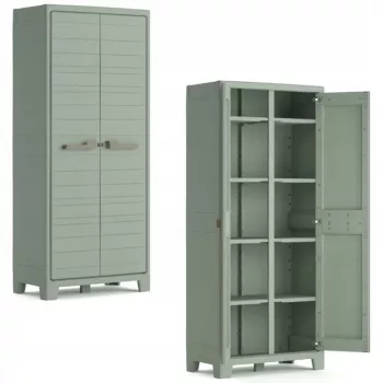 KETER Utility Storage Cabinet met 4 verstelbare legplanken, Groen/Beige, 11011559