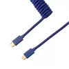 Keychron Coiled Aviator Blue Cable USB-C naar USB-A met GX16 4-pins afneembare connector, 200 cm