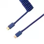 Keychron Coiled Aviator Blue Cable USB-C naar USB-A met GX16 4-pins afneembare connector, 200 cm