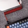 Keychron coiled aviator-kabel - rood (USB-A naar USB-C, 2m, afneembare GX12)