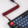 Keychron coiled aviator-kabel - rood (USB-A naar USB-C, 2m, afneembare GX12)
