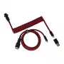 Keychron coiled aviator-kabel - rood (USB-A naar USB-C, 2m, afneembare GX12)