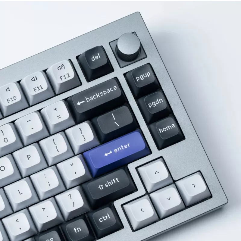 Keychron Double Shot KSA PBT keycapset, donkergrijs/witte rook
