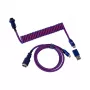 Keychron Premium Coiled Aviator USB-kabel Type-C + USB-A adapter, afneembare aviator-stekker, 108 cm