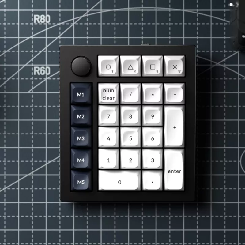 Keychron Q0 Max QMK Gateron Jupiter Banana RGB draadloos custom nummerblok shell wit
