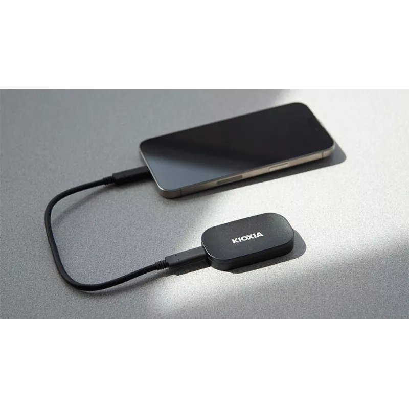 KIOXIA EXCERIA PLUS G2 500GB draagbare externe SSD USB 3.2 Gen 2 USB-C 256-bit AES hardware-encryptie TCG Opal 2.01
