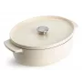 KitchenAid gietijzeren braadpan met deksel 30 cm, ovaal, amandelcrème