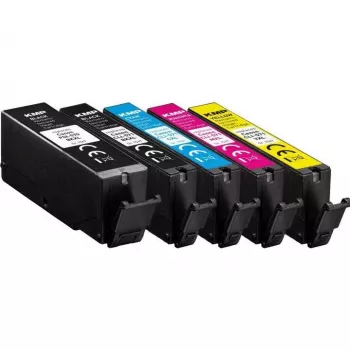 KMP compatibele inktpatroon set voor Canon PGI-570XL PGBK, CLI-571XL BK/C/M/Y, 5-pack, hoge capaciteit, refurbished