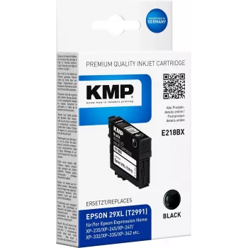 KMP E218BX zwarte compatibele high-yield inktpatroon voor Epson Expression Home XP-235, XP-245, XP-247, XP-332, XP-335, XP-342, XP-345, XP-432, XP-435, XP-442, XP-445 (vervangt T2991, 11,3 ml, 470 pagina's) 1632,4001