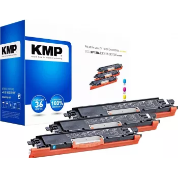 KMP PRINTTECHNIK KMP MULTIPACK H-T149CMY 3-pack compatibele tonercartridges (cyaan, magenta, geel) voor HP Color LaserJet CM2320/CP2025 serie - vervangt HP 126A 1226,0030