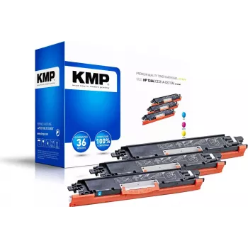 KMP PRINTTECHNIK KMP MULTIPACK H-T149CMY 3-pack compatibele tonercartridges (cyaan, magenta, geel) voor HP Color LaserJet CM2320/CP2025 serie - vervangt HP 126A 1226,0030