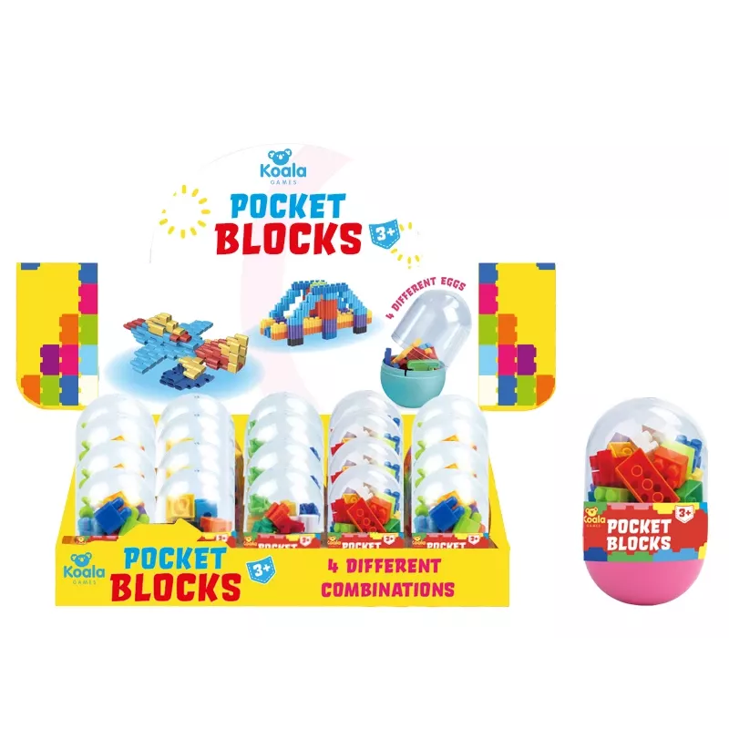 Koala Games G2665 Pocket Blocks (Willekeurig) - Mini-Bouwstenen Verrassingspakket