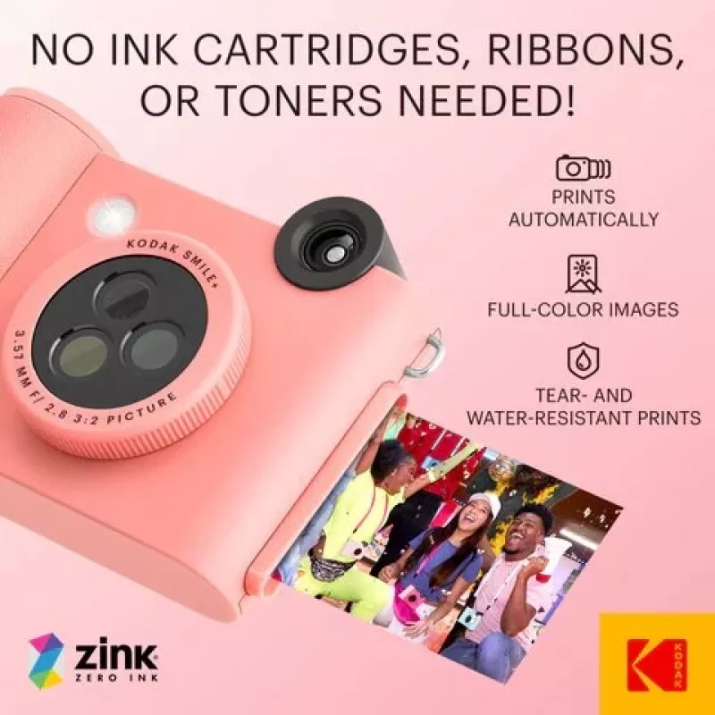 Kodak SMILE+ instant print camera, 2x3 inch, roze (SPEC)