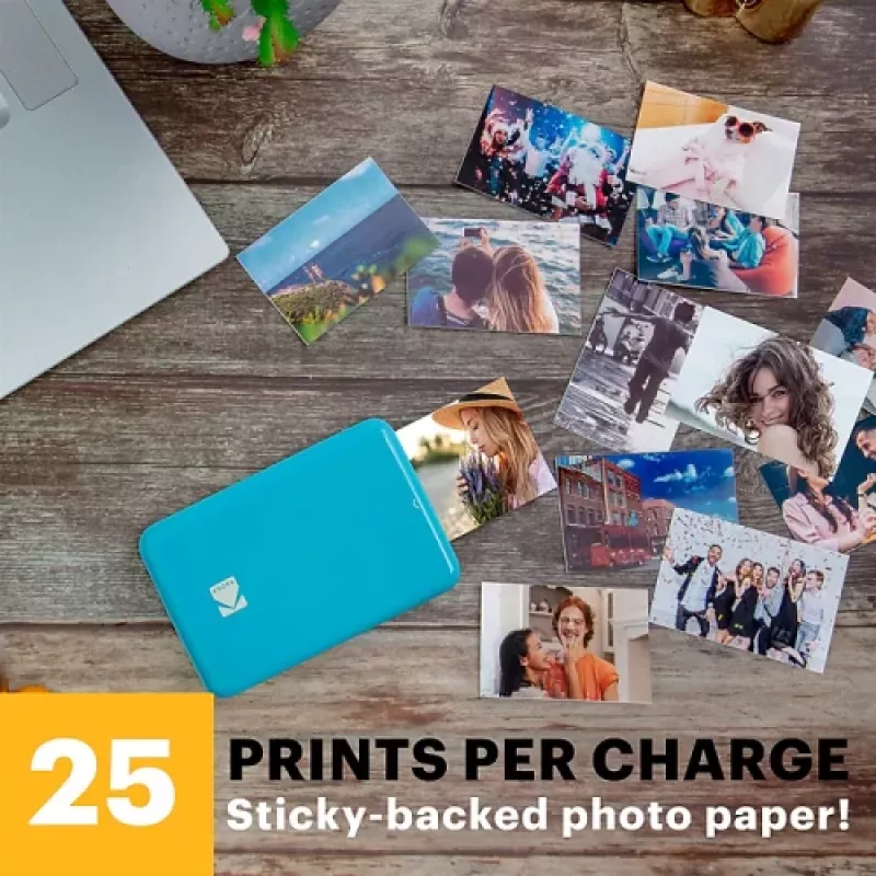 KODAK STEP Instant Mobile Photo Printer - kleur ZINK 2x3 inch - 1 ppm - Bluetooth - blauw