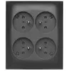 KONTAK-SIMON Aquaclick opbouw stopcontact 4x type E IP20 zwart ACGZN4/49