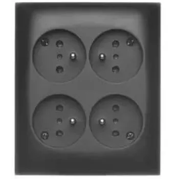 KONTAK-SIMON Aquaclick opbouw stopcontact 4x Type E IP20 zwart ACGZN4/49